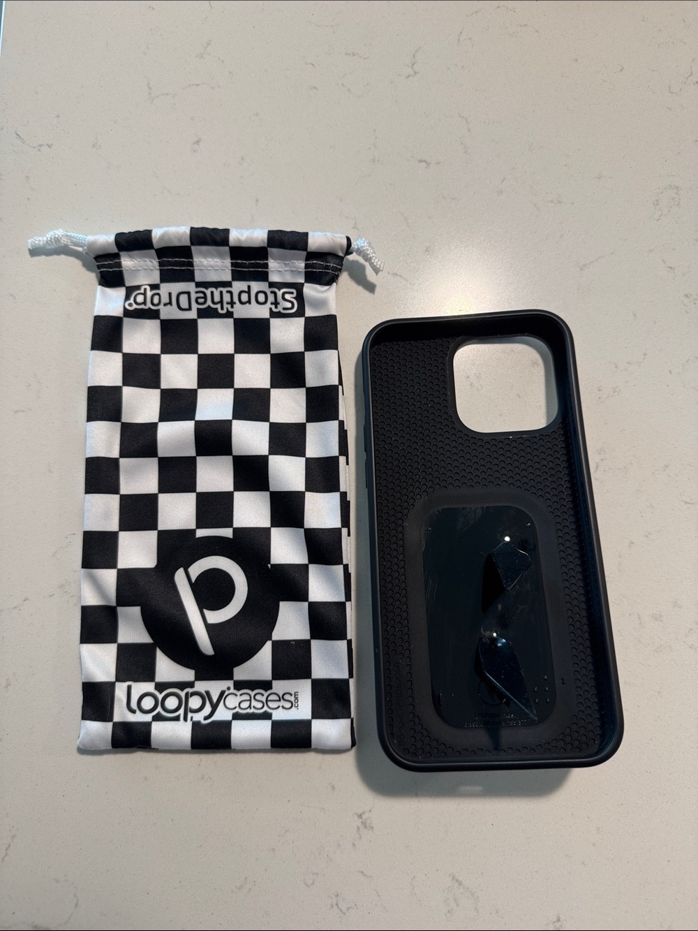 Loopy Case Checkerboard iPhone Case with Loop Grip iPhone 15 Pro Max - Picture 2 of 2